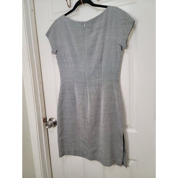 Vintage TOCCA Grey ,Black & White Checkered Accent Cap Sleeves & Back Zipper M C - Picture 3 of 13